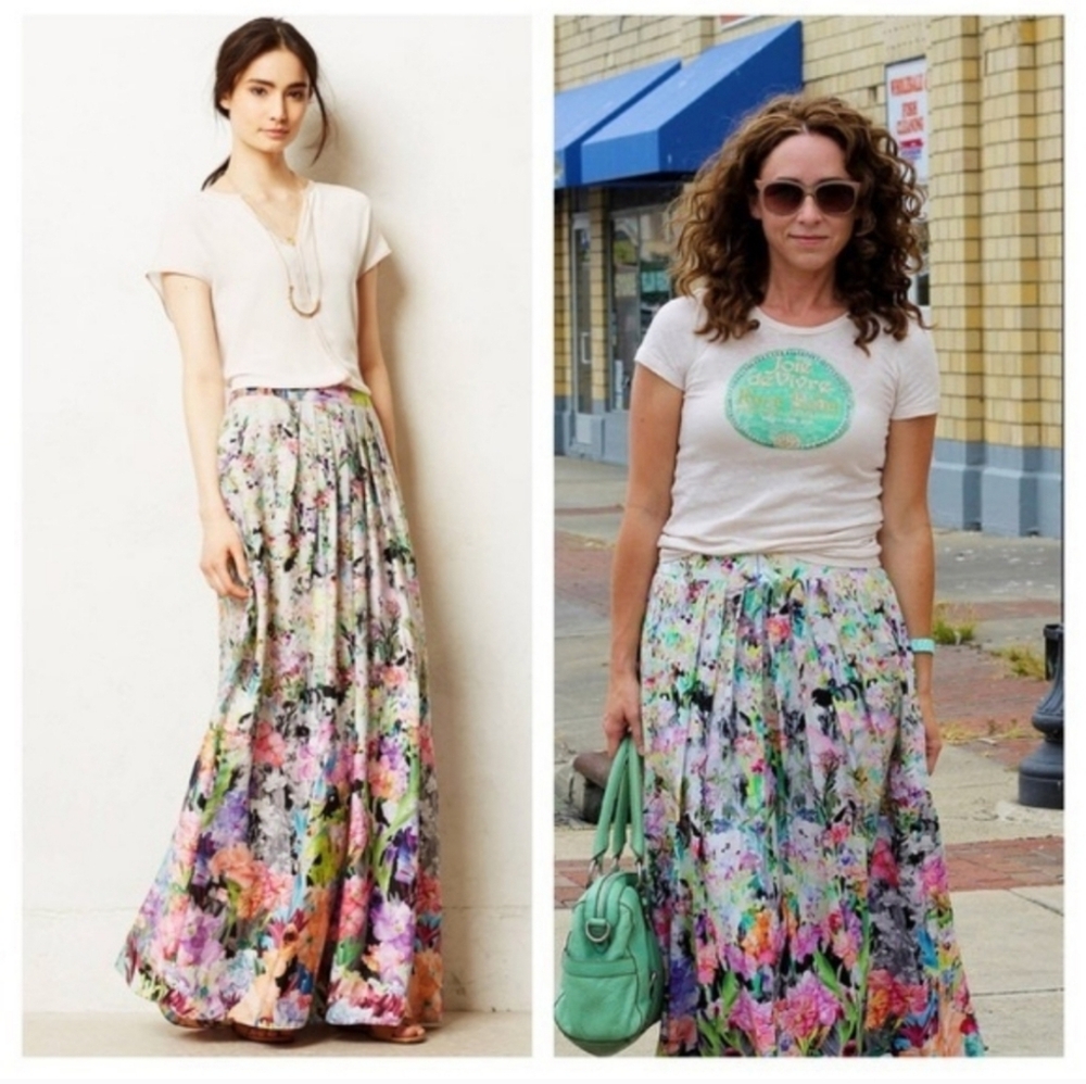 Anthropologie Rana Gill Firefleur Maxi Skirt Blogger Favorite Medium - Picture 3 of 7